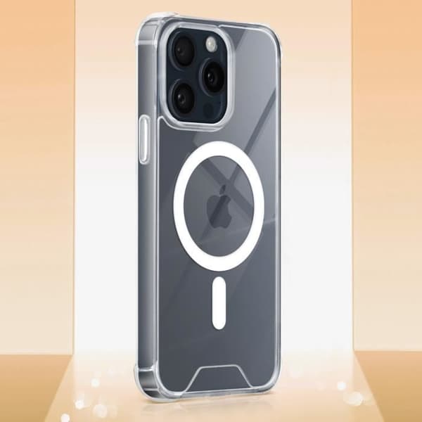 Skal - AVIZAR - iPhone 15 Pro Max - Silikongel - Transparent - Förstärkta hörn Transparent
