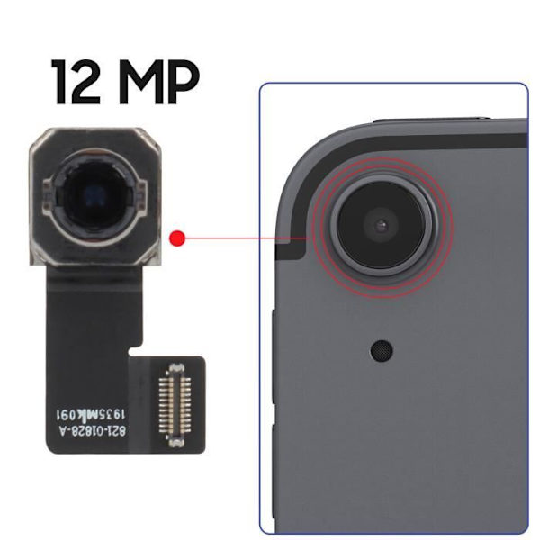 Bagkamera - AVIZAR - iPad Air 5 (2022) - 12MP - Udskiftning - 100 % kompatibel Svart