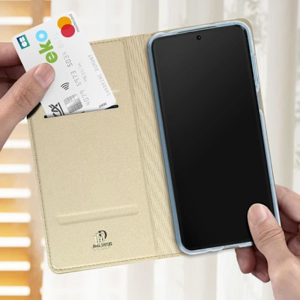 Etui til Xiaomi Redmi Note 12 4G og 5G - DUX DUCIS - Kortholder Video Support - Gul - Stiv - Mat Gul
