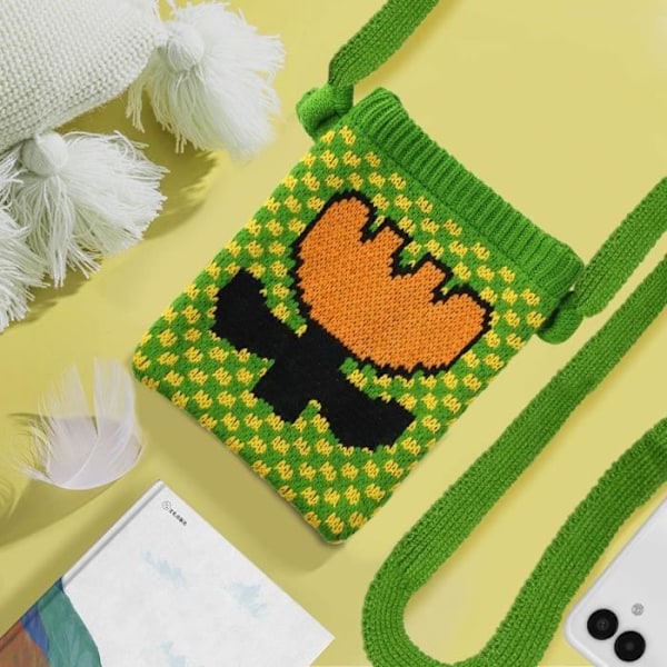 Tyg sockfodral för Smartphone Green Tulip Flower Pattern