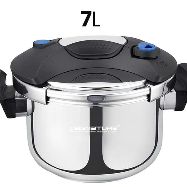 Tryckkokare - ROSENBERG - 7L - Rostfritt stål - Non-stick - För alla spisar med säkerhetsventil Grå