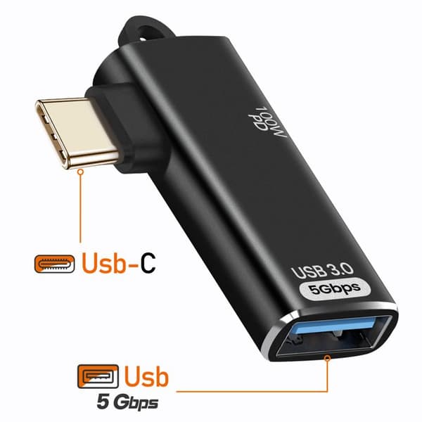 OTG USB-C-adapter - LinQ - 100W - Overførsel 5Gbps - Plug and Play - Kompakt og let