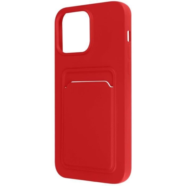 iPhone 14 Pro Cover Blød Silikone Kortholder Rød