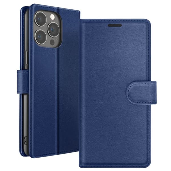 Plånboksfodral - ZANAÉ - iPhone 13 Pro - Horisontellt Stöd - Magnetisk Stängning - Mörkblå Blå