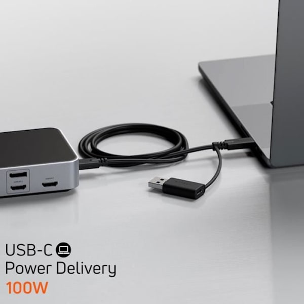 Hub - SATECHI - iMac/MacBook - Tredubbelskärm - 4K-upplösning - USB-C 100W