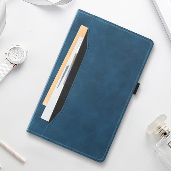 Etui til Samsung Galaxy Tab A9 - AVIZAR - Pung med flere rum - Videounderstøttelse - Blå Blå