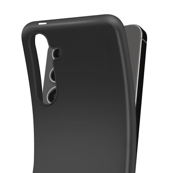 Coque i silikone til Samsung S24 FE stødabsorberende med indvendig mikrofiber 3mk sort Svart