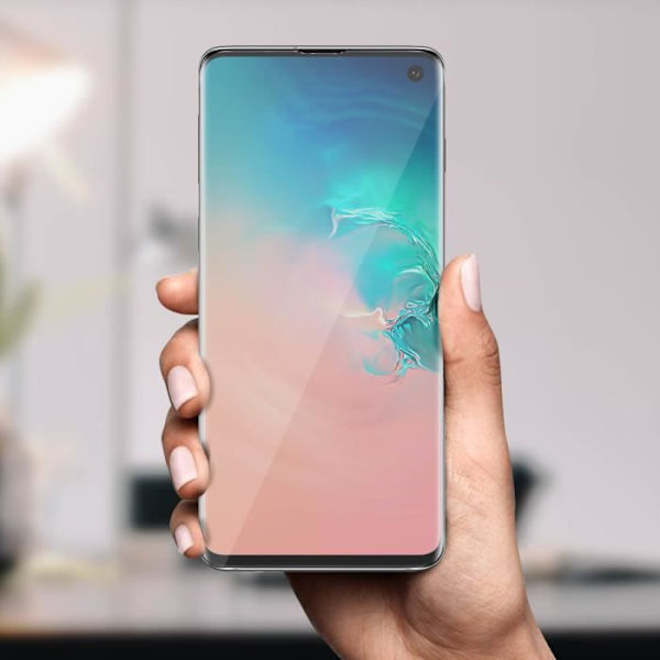 Skärmskyddsfilm - AVIZAR - Galaxy S10 - Böjt härdat glas - Installationssats ingår - Optimalt skydd