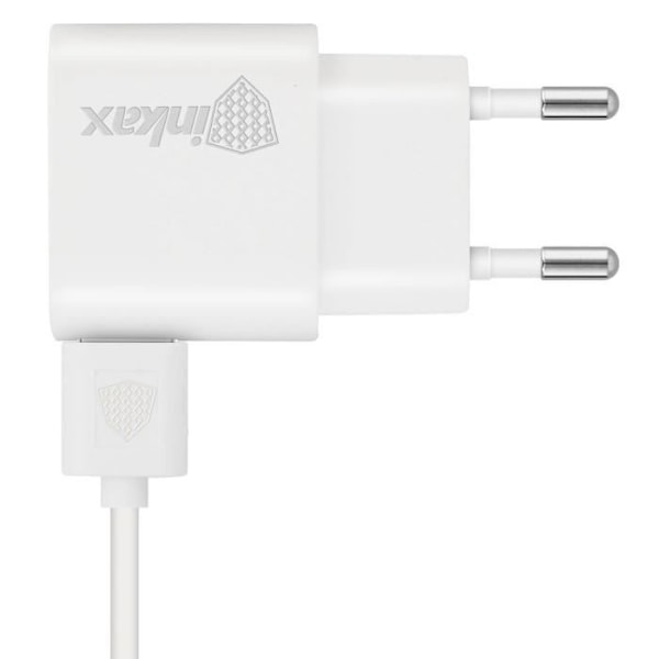 Oplader - Inkax - 1A - Mikro USB Kabel - Hvid - 1m Vit
