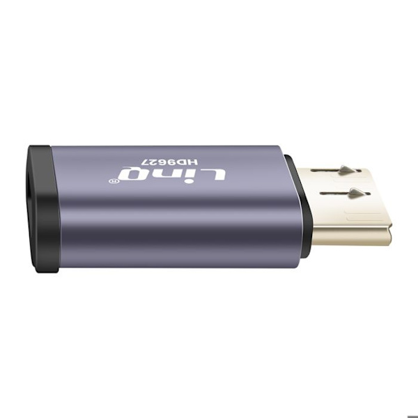 USB C honk till Micro B 3.2 hane Adapter 10Gbps Överföring LinQ Grå