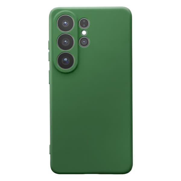 Silicone Soft-Touch Cover til Galaxy S26 Ultra med Mikrofiberforing Mørkegrøn Grön
