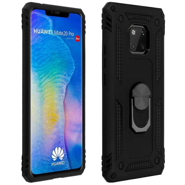 Coque - AVIZAR - Mate 20 Pro - Bi-materiel - Hållring - Svart videostativ Svart