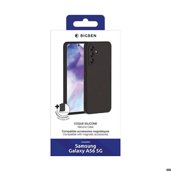 Coque MagSafe til Samsung Galaxy A56 5G Antiskrid og Stødabsorberende BigBen Connected Sort Svart