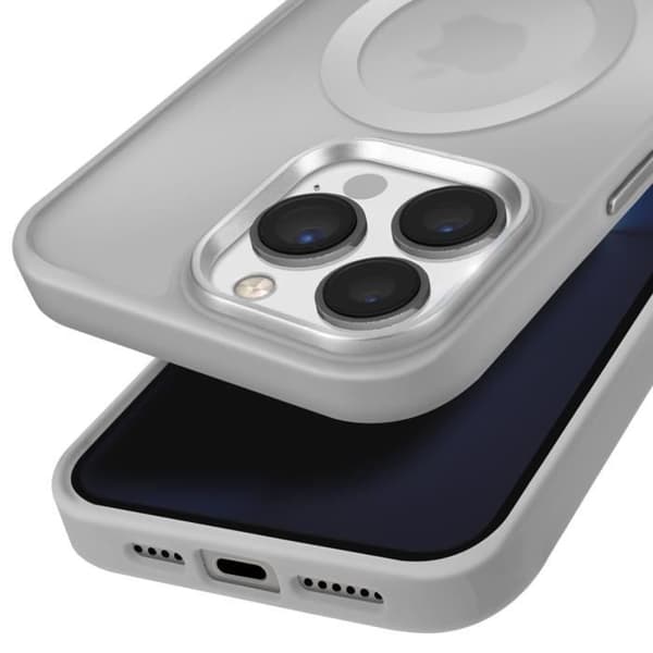 Coque MagSafe - Frost Farve - iPhone 13 Pro Max - Mat Bagside - Antitrace - Blød Kant Grå