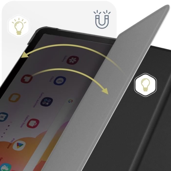 Hynde - Samsung - Galaxy Tab S9 Ultra - Smart Cover - Øko-læder - Sort Svart