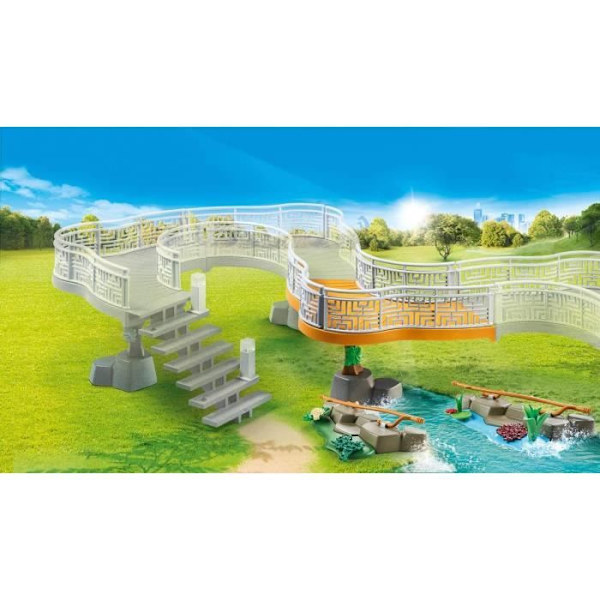 PLAYMOBIL - Förlängning för djurpark - Modell 70348 - 31 stycken - För barn från 4 år och uppåt - Blå Blå