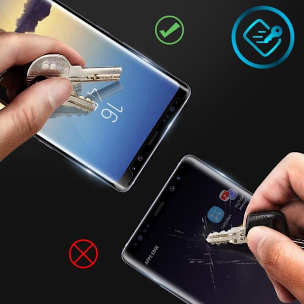 Film til Samsung Galaxy Note 8 - AVIZAR - Hærdet glas - Sort - Stødsikker - Ultratynd Svart