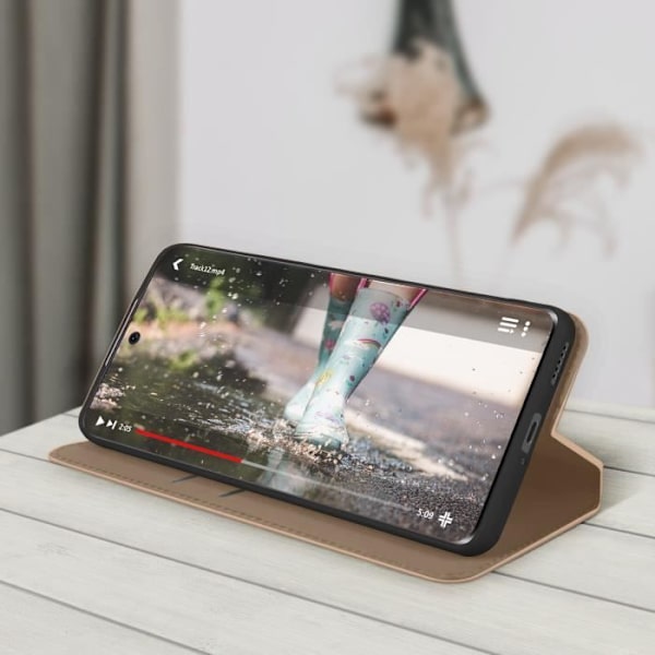 Plånboksfodral - AVIZAR - Huawei Nova 9 / Honor 50 - Gul - Videostöd - Syntetläder Gult guld