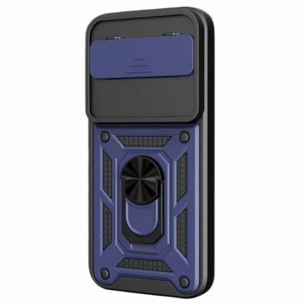 Stødabsorberende cover til Google Pixel 11 / 11 Pro med ring og kameradæksel i blå Blå