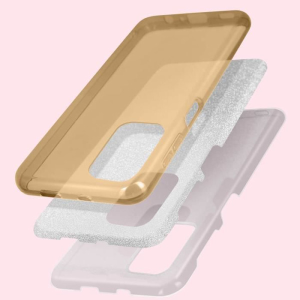 AVIZAR Glitter Case Xiaomi Poco M4 Pro 5G:lle ja Redmi Note 11S 5G:lle - Keltainen - Pehmeä - Glitter Design gyllene