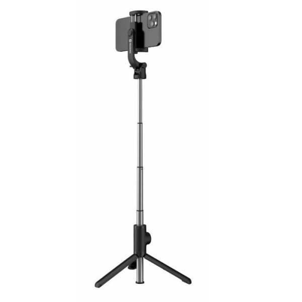 2in1 Bluetooth Selfie Stick Jatkettava Kolmijalan pyörivä pää Swissten Black