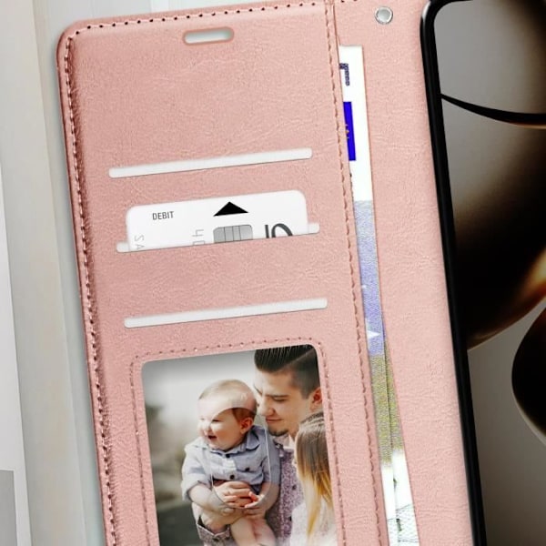 Xiaomi 14T Pro Lompakkosuoja Rannekahvalla Mayaxess Roosa Kupari Rosa