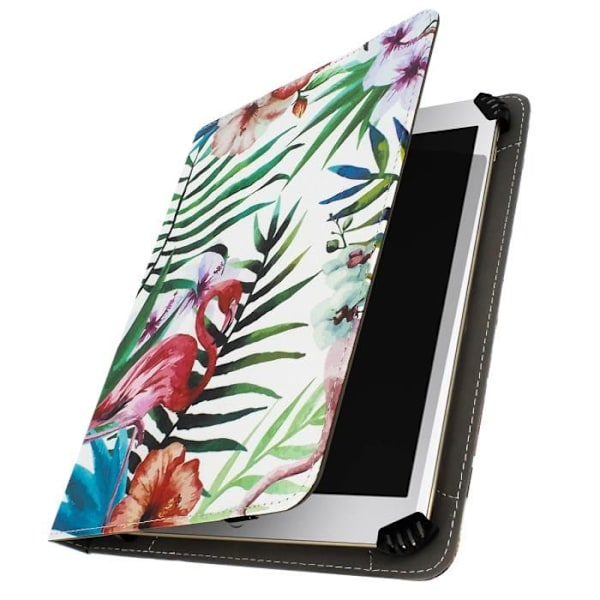 Yleiskuori - AVIZAR - 9-10" tablettikotelo - trooppinen kuvio - vaaleanpunainen flamingo - integroitu tuki mångfärgad