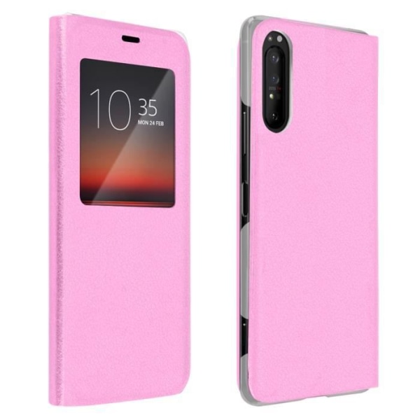 Kotelo - AVIZAR - Sony Xperia 1 II - Täysi suoja - Näyttöikkuna - Pinkki