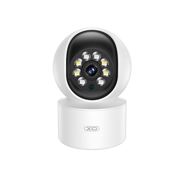 Inomhus WiFi-kamera 340° roterande med LED-belysning och människodetektering NO NAME Vit Vit