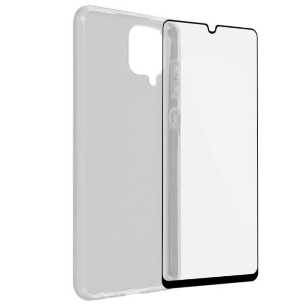 Cover til Samsung Galaxy A42 5G blød og 9H hårdhed hærdet glasfilm sort