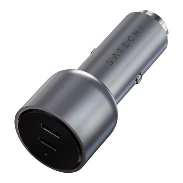 Satechi Harmaa Sidereal 40W Kaksois USB-C Power Delivery Kompakti Autolaturi Grå