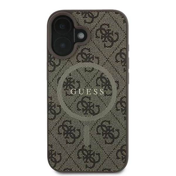 iPhone 16 -kotelo - Guess 4G Ring Classic -logo MagSafe (GUHMP16SG4GFRW) - ruskea