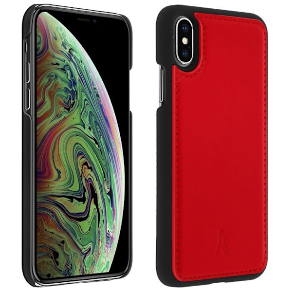 Coque Apple iPhone X / XS Beskyttelse Hård Læder Ægte Akashi Rød Röd