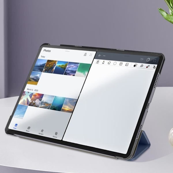 Etui - AVIZAR - Huawei MatePad 11.5 - Syntetiskt läder - Trifold klaff - Mörknattblå Blå