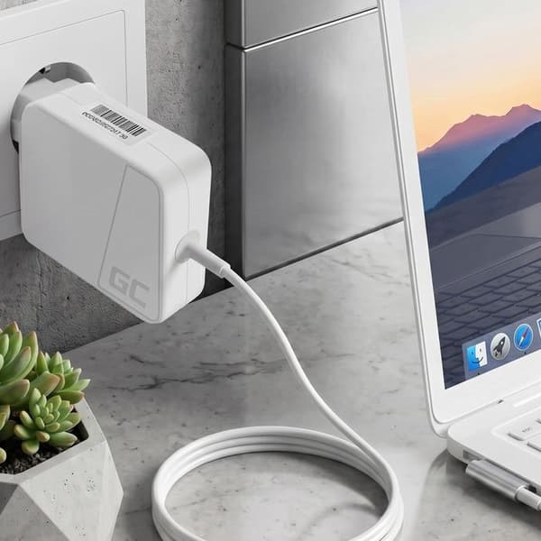 Lader til MacBook 13" Unibody A1342 2009-2010 MagSafe 1 - 60W Hvid Vit