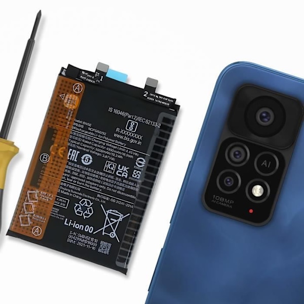 Sisäinen akku Xiaomi Redmi Note 11 Pro ja Poco X4 Pro - XIAOMI - BN5E - 5000 mAh - Litiumioni - Musta Svart