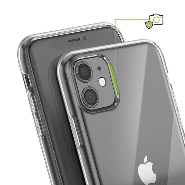 Silicone Cover til iPhone 11 med Hævede Kanter Stødabsorberende Mayaxess Gennemsigtig Vit
