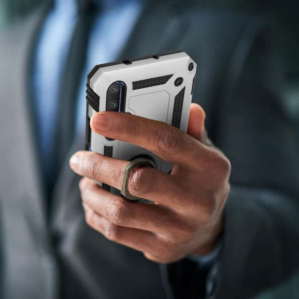 Coque Antichoc - AVIZAR - Honor 20 / Huawei Nova 5T - Støtte Ring Video - Bi-materialer - Grå Silvergrå