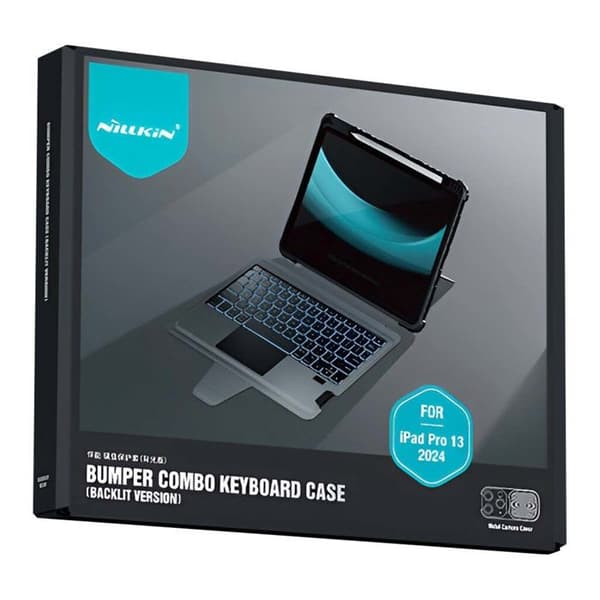 Bumper Tastatur Etui til iPad Pro 13" 2024 Baggrundsbelyst Nillkin Sort