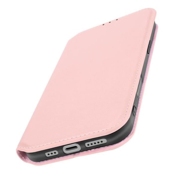 iPhone 16 -kotelo, jossa on korttipidike ja videotuki, roosa shamppanja Rosa