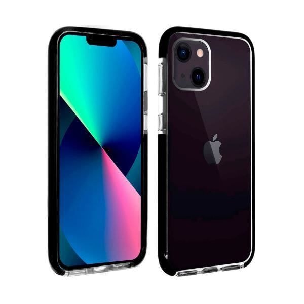 Selkeä mustilla reunoilla varustettu AKASHI-silikonikotelo Apple iPhone 13:lle, täydellinen yhteensopivuus, laadukasta materiaalia.