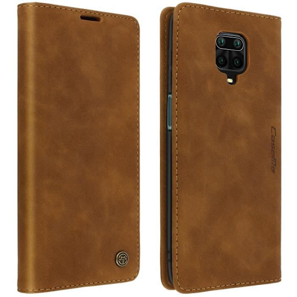 Vintage Fodral - CaseMe - Xiaomi Redmi Note 9S/9 Pro/9 Pro Max - Brunt Läder - Mjuk - Magnetisk kastanj