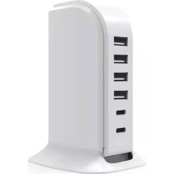Multi-port hjemmeoplader 4 USB-A + 2 USB-C 40W Hvid Bigben Hvid