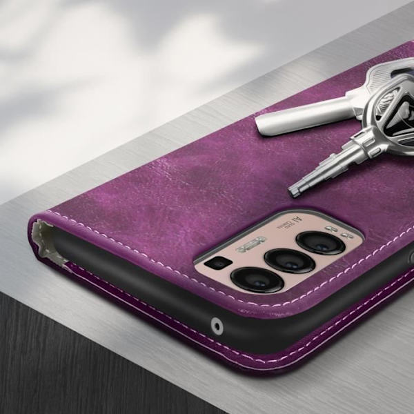 Plånboksfodral - AVIZAR - Oppo Find X3 Neo - Lila - Videostöd - Kortförvaring Lila
