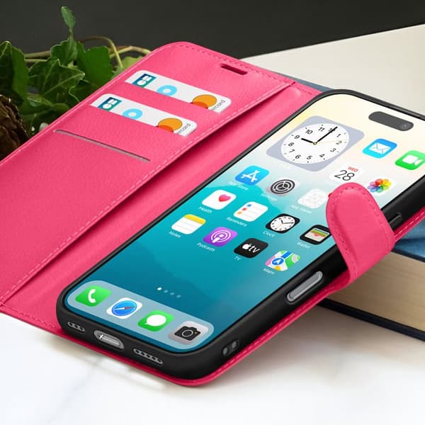 Plånboksfodral - ZANAÉ - iPhone 17 Pro - Fuchsia - Antiglid - Video Stöd Rosa