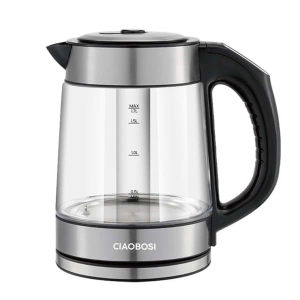 Elkedel - 1,7 L - Borosilikatglas - 2000 W - Temperaturindstilling Vit