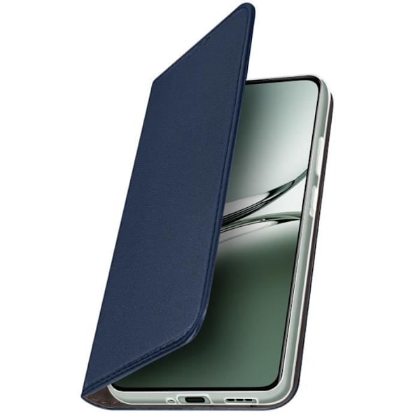 Smartphone-etui - AVIZAR - Oppo Reno 12F - Klap med kortplads - Støttefunktion - Mørkeblå farve Blå