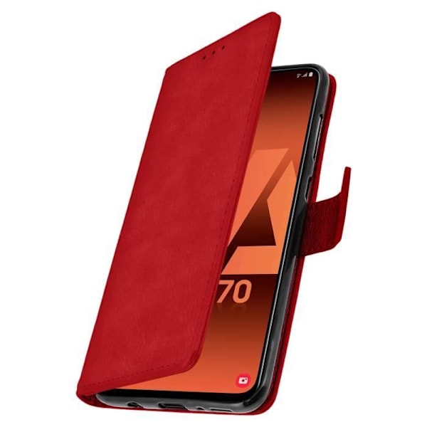 Hus för Samsung Galaxy A70 - AVIZAR - Röd Plånboksfodral - Silikongel - Video Stöd - Magnetisk Röd
