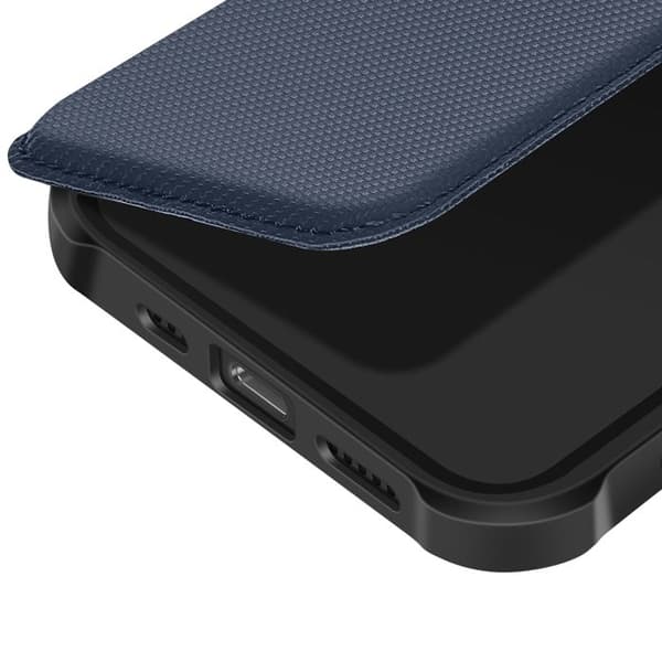 iPhone 17 Etui med Stødabsorberende Forstærkede Hjørner og Mørkeblå Kortholder Blå