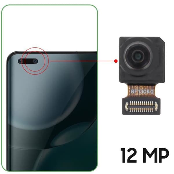 Frontkamera för Honor Magic 4 Pro 12MP Selfie Sensor Svart Svart